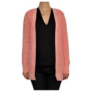 Michael Michael Kors Cardigan Womens S Pink Chunky Knit Open Front